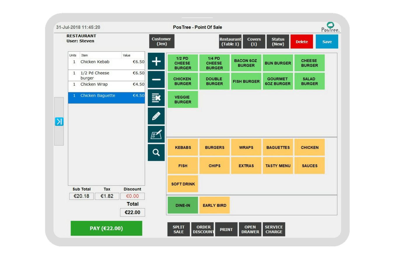 POS sales screen